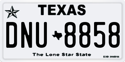 TX license plate DNU8858