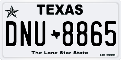 TX license plate DNU8865