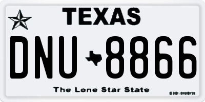 TX license plate DNU8866