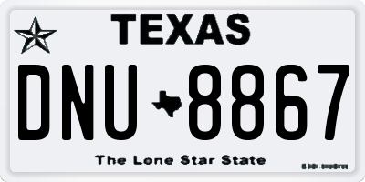 TX license plate DNU8867