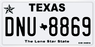TX license plate DNU8869