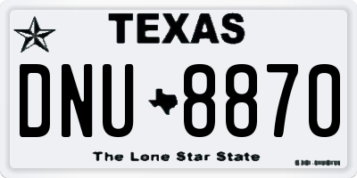 TX license plate DNU8870