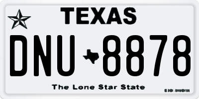 TX license plate DNU8878