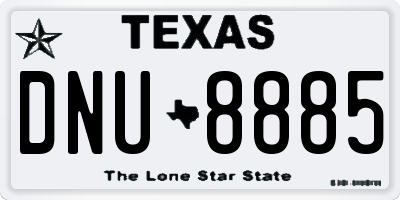 TX license plate DNU8885