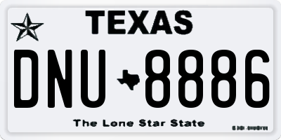 TX license plate DNU8886