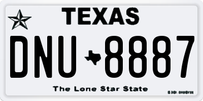 TX license plate DNU8887