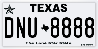 TX license plate DNU8888