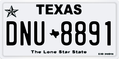 TX license plate DNU8891