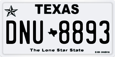 TX license plate DNU8893