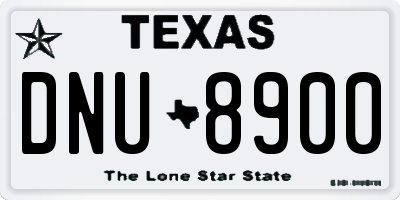 TX license plate DNU8900