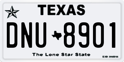 TX license plate DNU8901