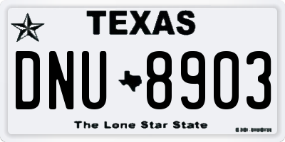 TX license plate DNU8903