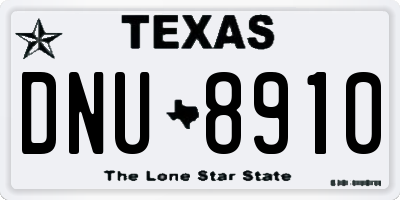 TX license plate DNU8910