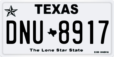 TX license plate DNU8917