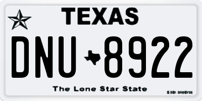 TX license plate DNU8922