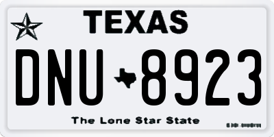 TX license plate DNU8923