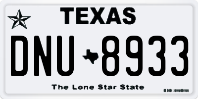 TX license plate DNU8933