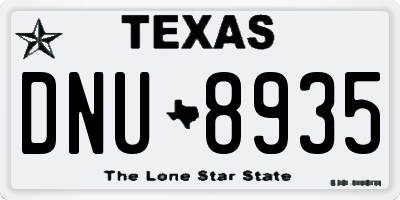 TX license plate DNU8935