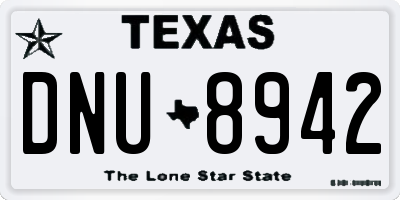 TX license plate DNU8942