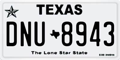 TX license plate DNU8943