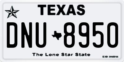 TX license plate DNU8950