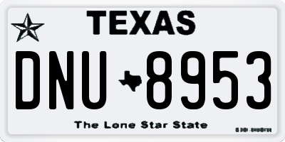 TX license plate DNU8953