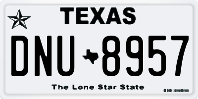 TX license plate DNU8957
