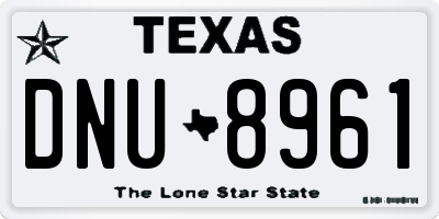 TX license plate DNU8961