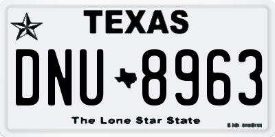 TX license plate DNU8963