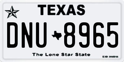 TX license plate DNU8965