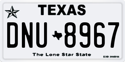 TX license plate DNU8967
