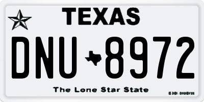 TX license plate DNU8972