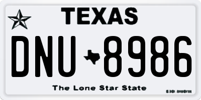 TX license plate DNU8986