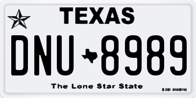 TX license plate DNU8989