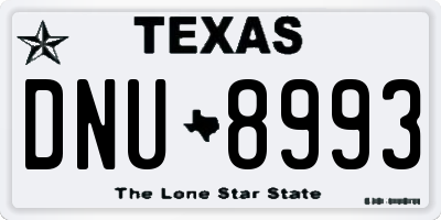 TX license plate DNU8993