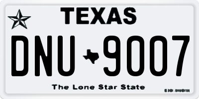 TX license plate DNU9007