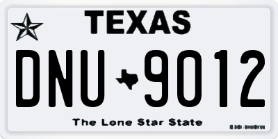TX license plate DNU9012