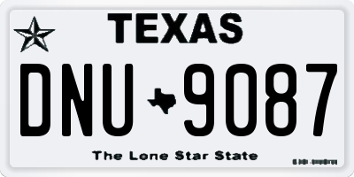 TX license plate DNU9087