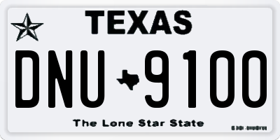 TX license plate DNU9100
