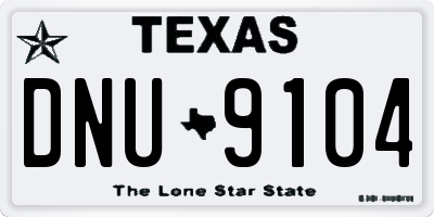 TX license plate DNU9104
