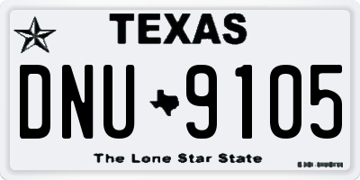 TX license plate DNU9105