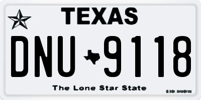 TX license plate DNU9118