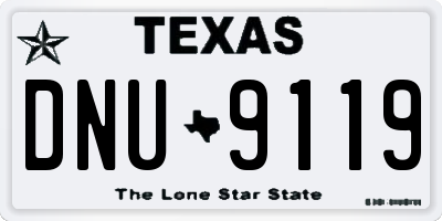 TX license plate DNU9119