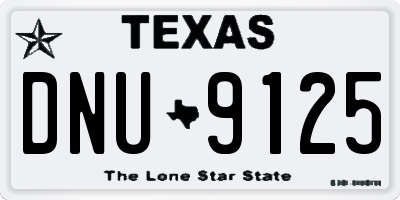 TX license plate DNU9125