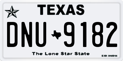 TX license plate DNU9182
