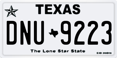 TX license plate DNU9223