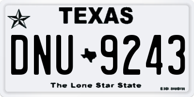 TX license plate DNU9243