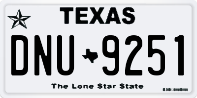 TX license plate DNU9251