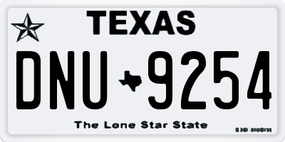 TX license plate DNU9254