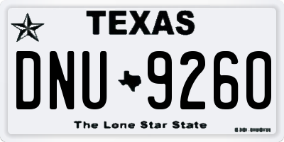 TX license plate DNU9260